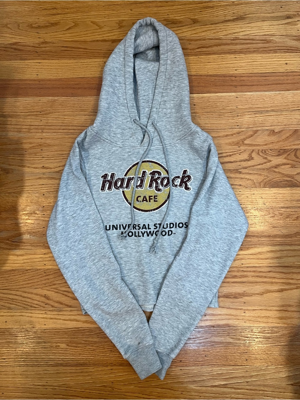 Hard Rock Cafe Gray Crewneck Hoodie with Yellow Logo